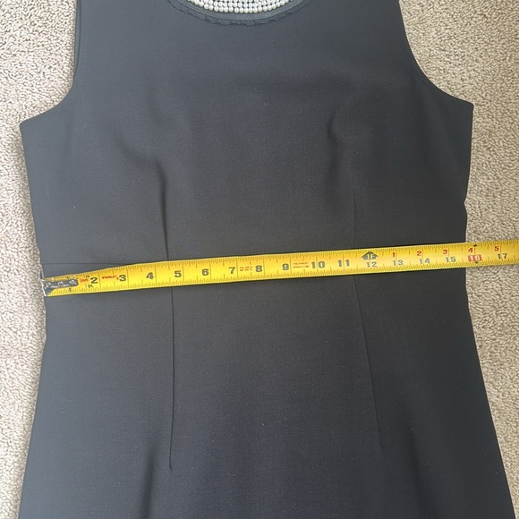 NWT Ann Taylor Loft Outlet Black Sleeveless Dress/ Embellished Pearl Neckline, 4 - Picture 6 of 7
